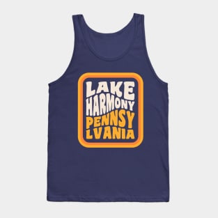 Lake Harmony Pennsylvania Poconos Vacation Retro Vintage Badge Tank Top